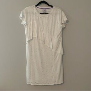 Women’s violet weekend white ruffle dress